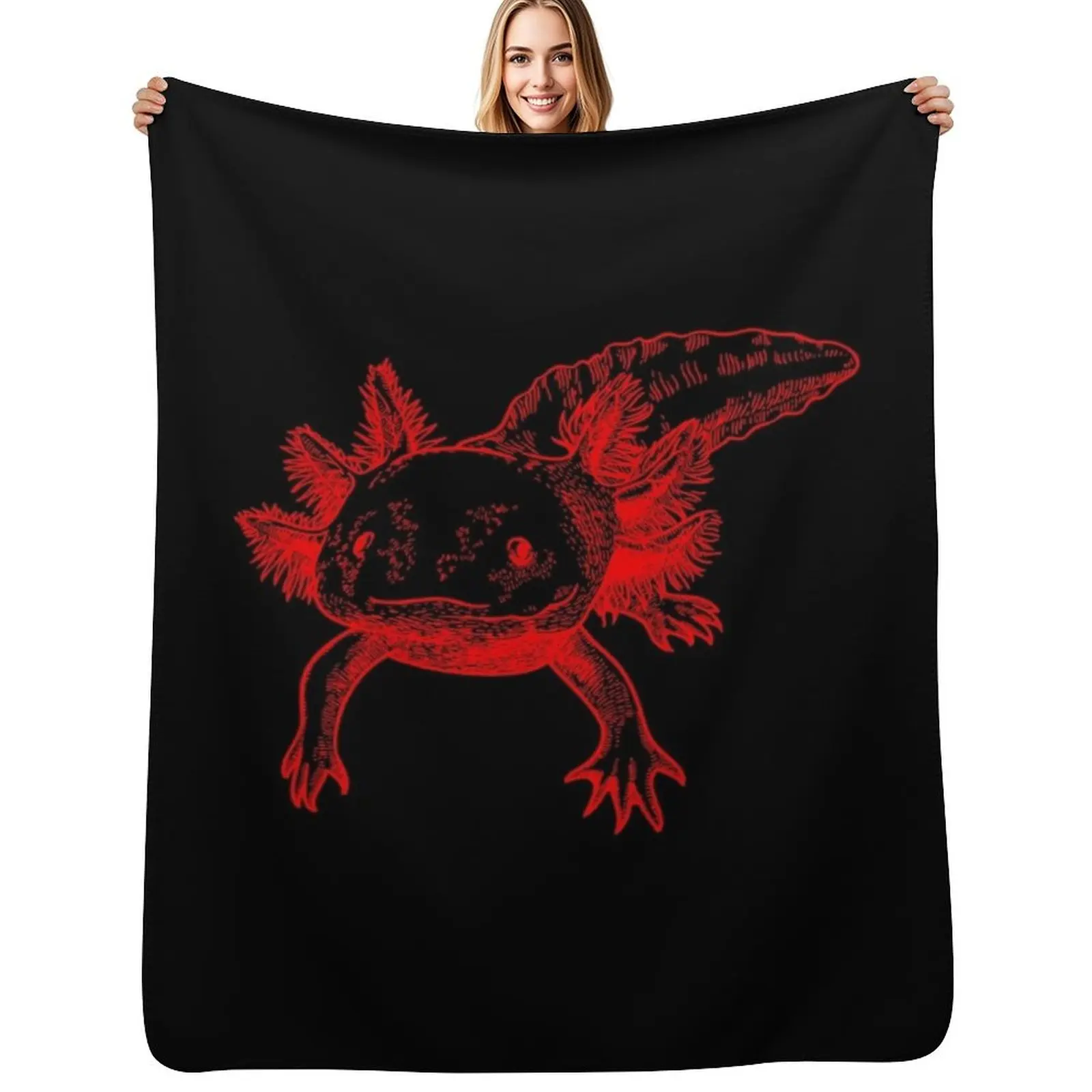 

Axolotl Throw Blanket Thermals For Travel Soft Big For Sofa Thin Nap Blankets