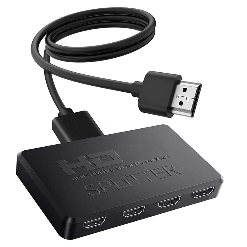 【Limited-Stock!】1 In 4 Out 4K -Compatible Splitter 1X4 Video Splitter HDTV Splitter Audio Sync For TV Boxs HDTV DVD Laptop M