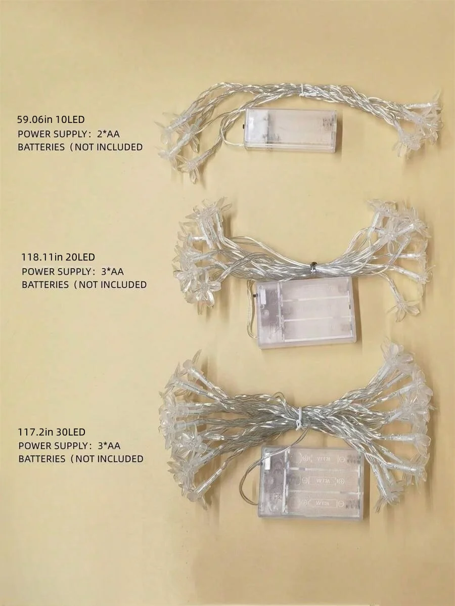 1 قطعة 1.5M10LED/3M20LED/4.5M30LED صندوق بطارية سلسلة ضوء زهر الكرز ، باستثناء البطارية ، تستخدم لتزيين الغرفة