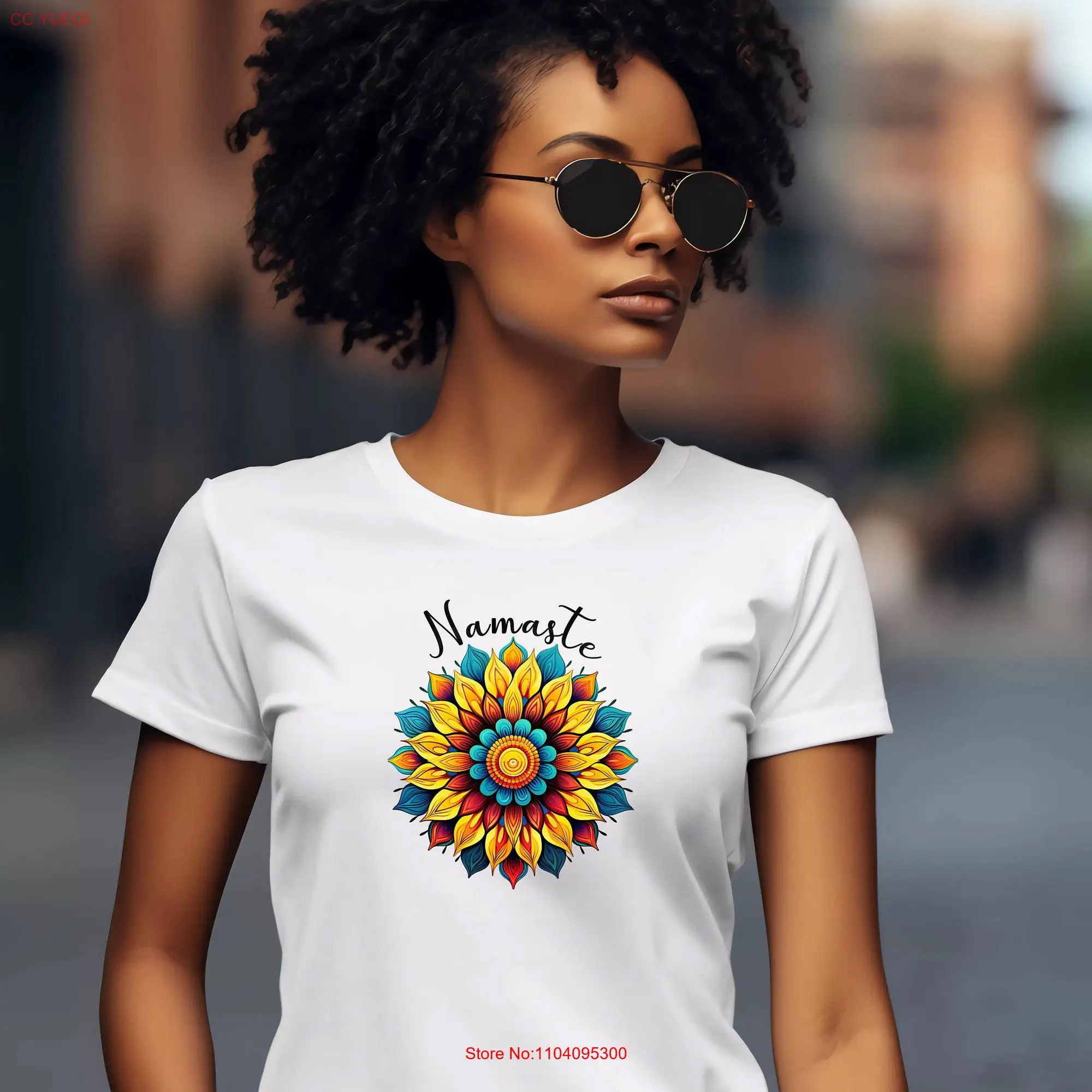 Namaste Sunflower  T Shirt long or short sleeves