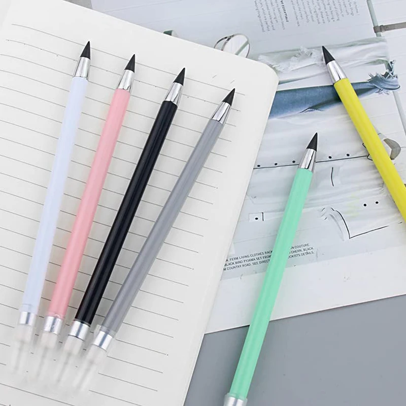 ดินสอหมึกไร้หมึก100ชิ้นพร้อมยางลบดินสอไม่สิ้นสุดสำหรับเขียนวาดเขียน