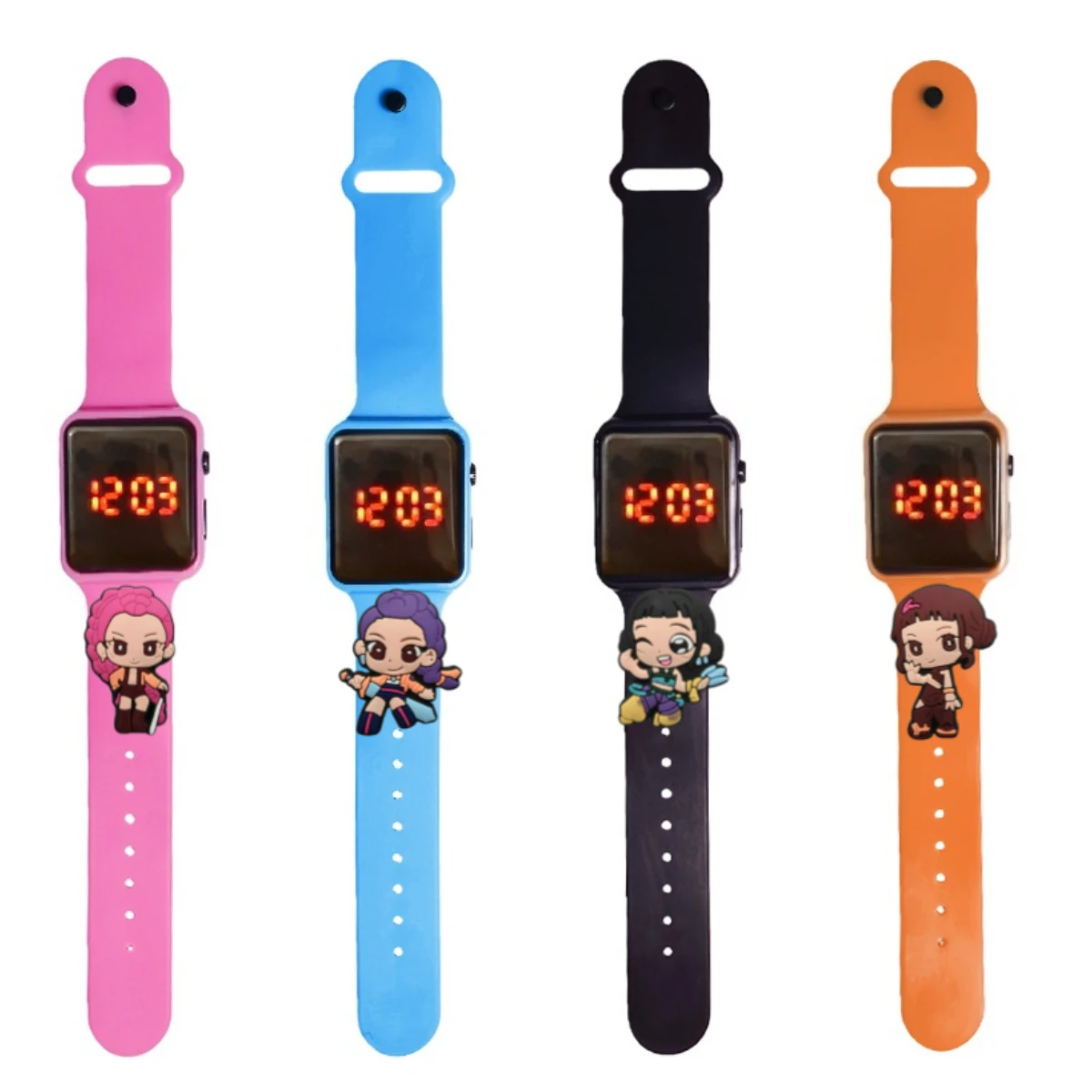 Jam Tangan Anak Perempuan Hunter Jam Tangan Fashion Kartun Jam Tangan Digital Elektronik Tampilan LED Jam Tangan Tahan Air Hadiah Liburan Jam Tangan Anak