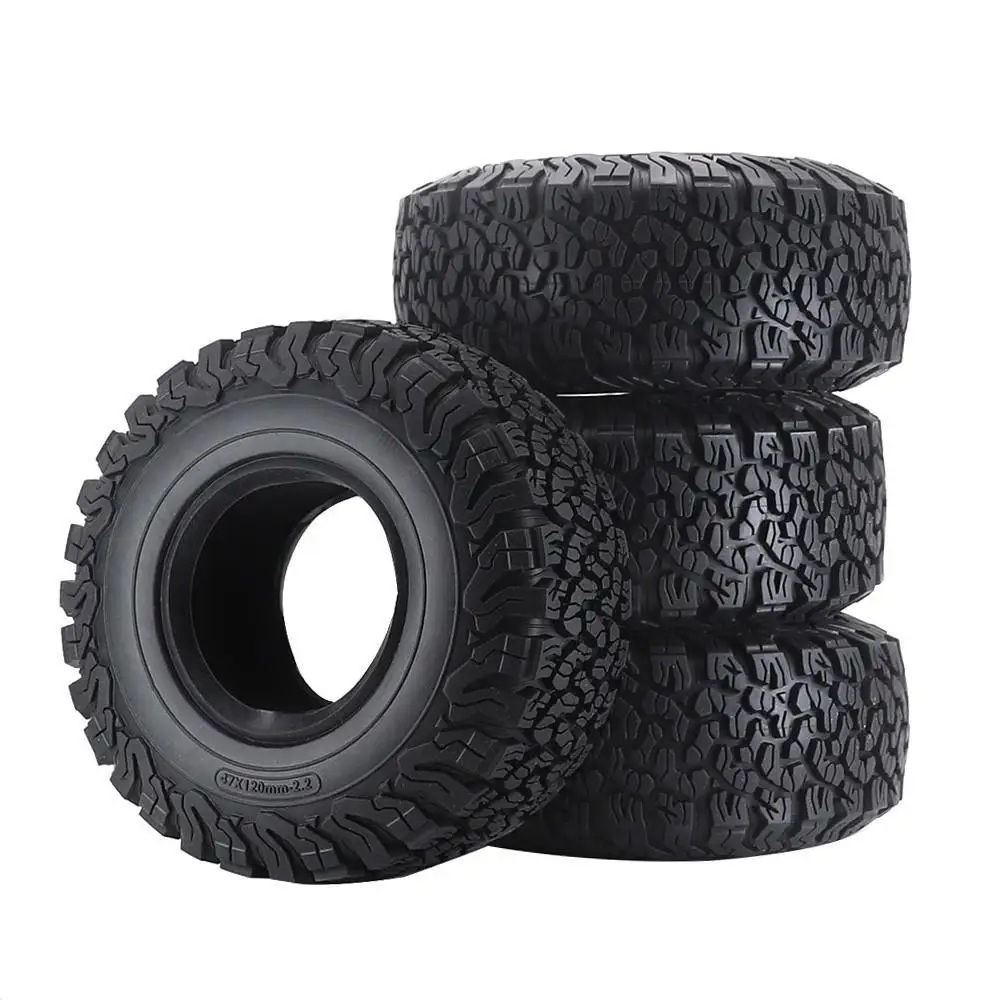 2.2-inch 120mm Rubber Tires For 1/10 Rc Crawler Car Redcat Scx10 Ii Axial 90046 Traxx/as Trx4 Trx6 Rc4wd D90 Rgt Tf2 Rc Car