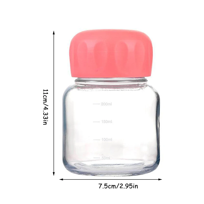 Mini tazza di grasso da 200 ml con tazza d'acqua in vetro graduato, tazza di succo portatile estiva, contenitore per bevande, regalo per la casa da viaggio