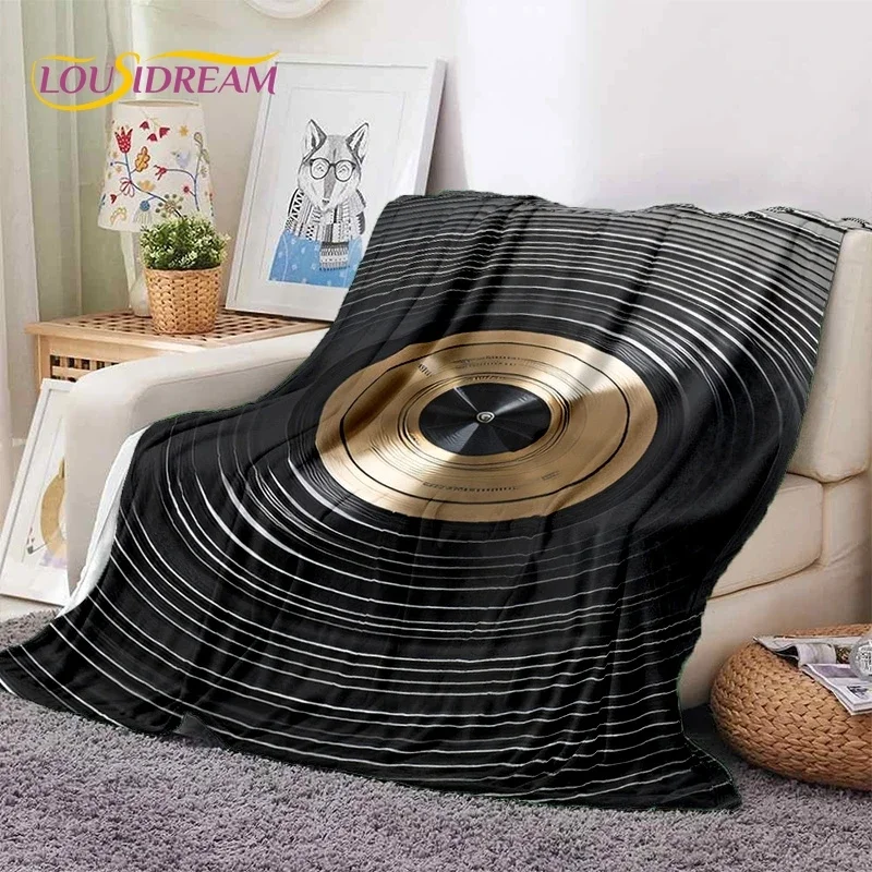 

3D Vinyl Record Music DJ Screen Tape Soft Blankets,Keep Warm Throw Blanket Comfortable Blanket for Picnic Beds Sofa Home Bedroom