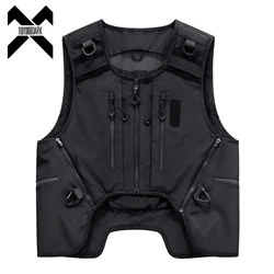 Hip Hop Tactical Vest with Multi Pocket for Men 2025 Spring Men Functional Cargo Sleeveless Coat Casual Men Vest Techwear