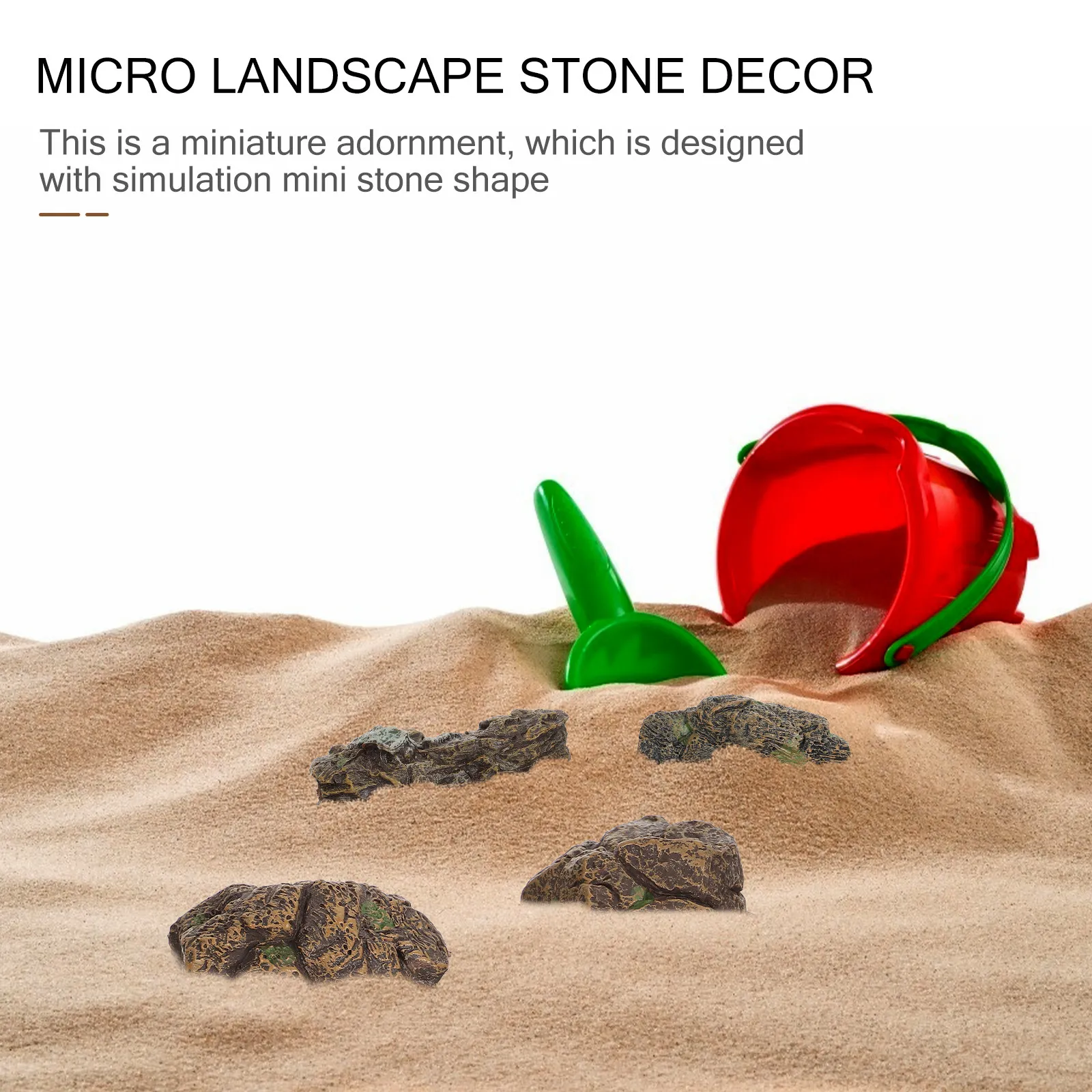 4Pcs Simulation Stones Adornment for Miniature Garden Decor Micro Landscape Fairy Garden Craft Sand Table Scene Props Bonsai