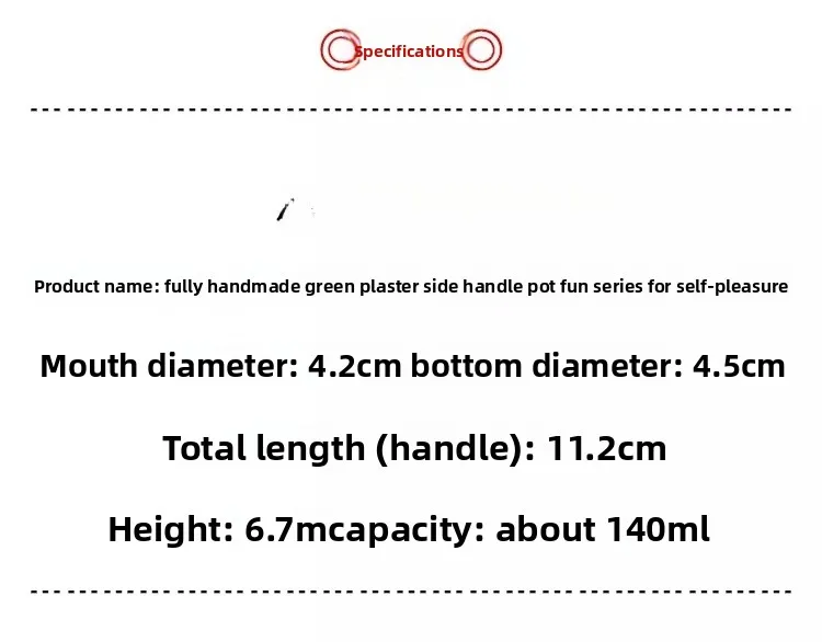 All handmade blue stucco side handle pot fun series self-enjoyment ancient clumsy clear