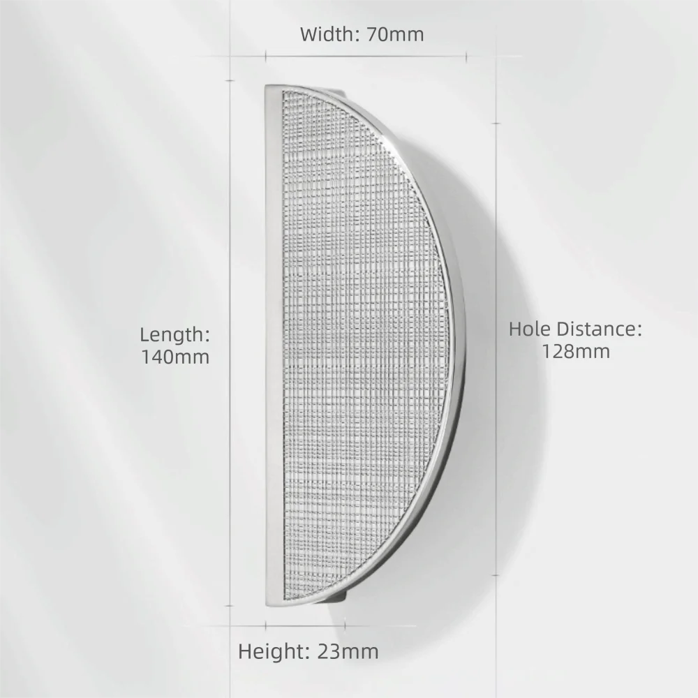 Zinc-Alloy Cabinet Door Handles Fluted Design Single-Hole Wardrobe Knobs Striped Texture Semi-Circular Shape Drawer Pulls