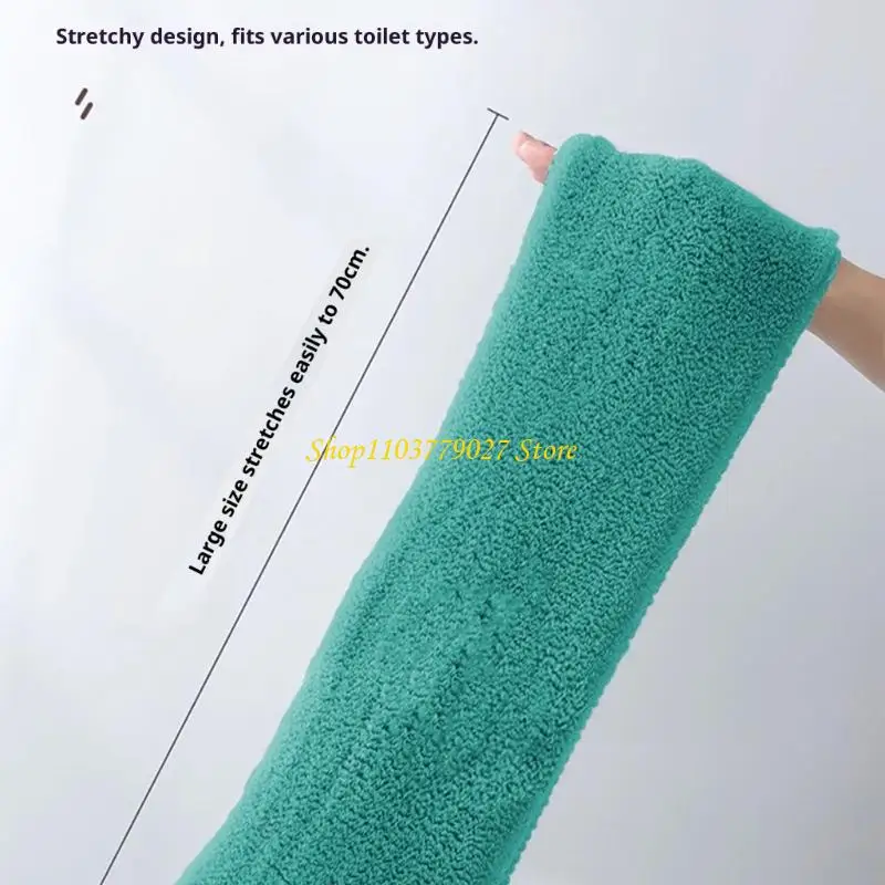 C4DF Toilet Lid Cover Elastic Fiber Quick Setups Comfortable Bathroom Pad