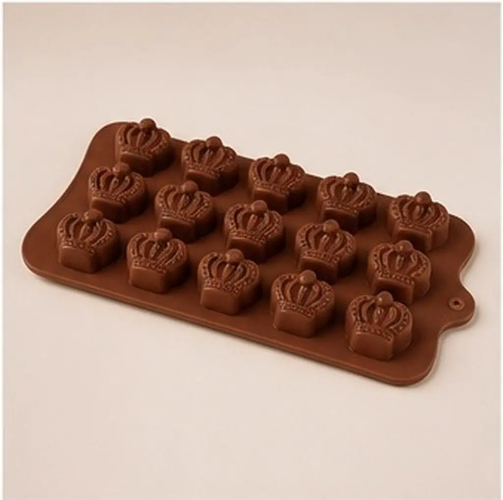 Silicone Chocolate Mold Crown Shape for Homemade Chocolates, Candies, Mini Cakes, Jelly, Gummies, Ice Cubes, Dishwasher Safe