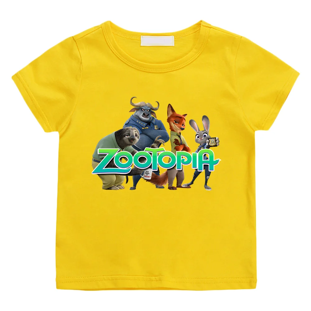 

Zootopia 100%Cotton T-shirts Cartoon Boys/Girls Kids Tshirts New Design Short Sleeve Tops High Quality Soft Children O-neck Tees