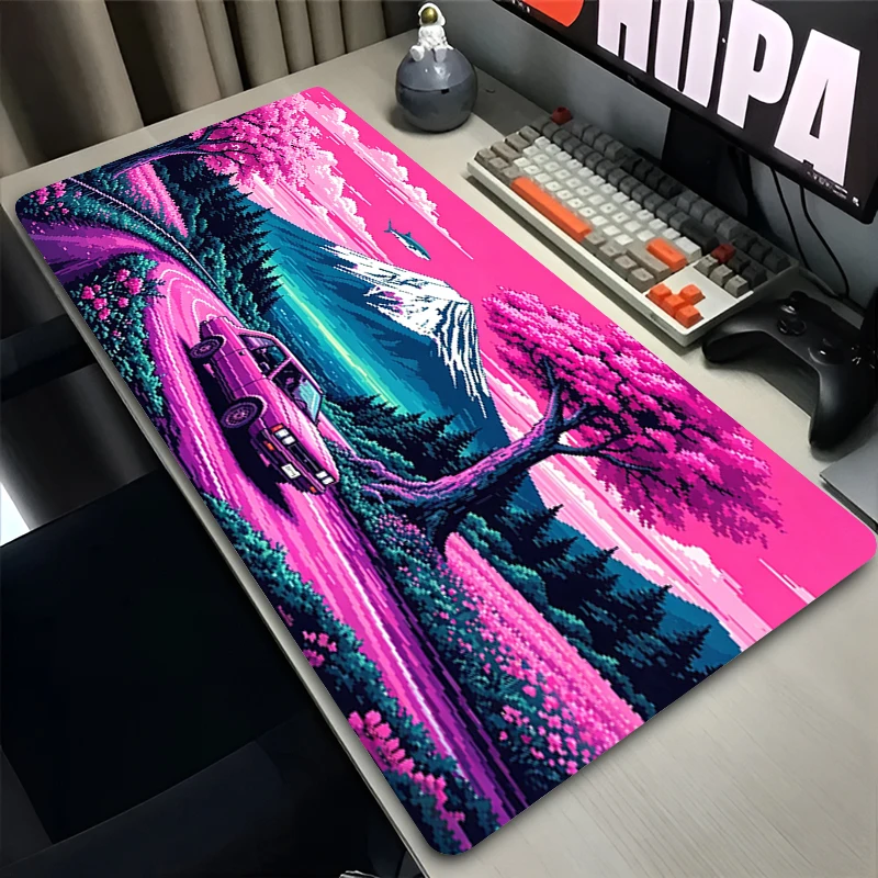 Mouse Pad Retro Sports Car Large Desk Mat Gamer Mouse Mat Colorful Esports Desktop Pad Computer