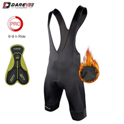 DAREVIE Winter Thermal Cycling Bib Shorts Men Gel Pad 6 Hour Men's Cycling Shorts With 7 CM Leg Gripper for 5-15℃ Winter Warm