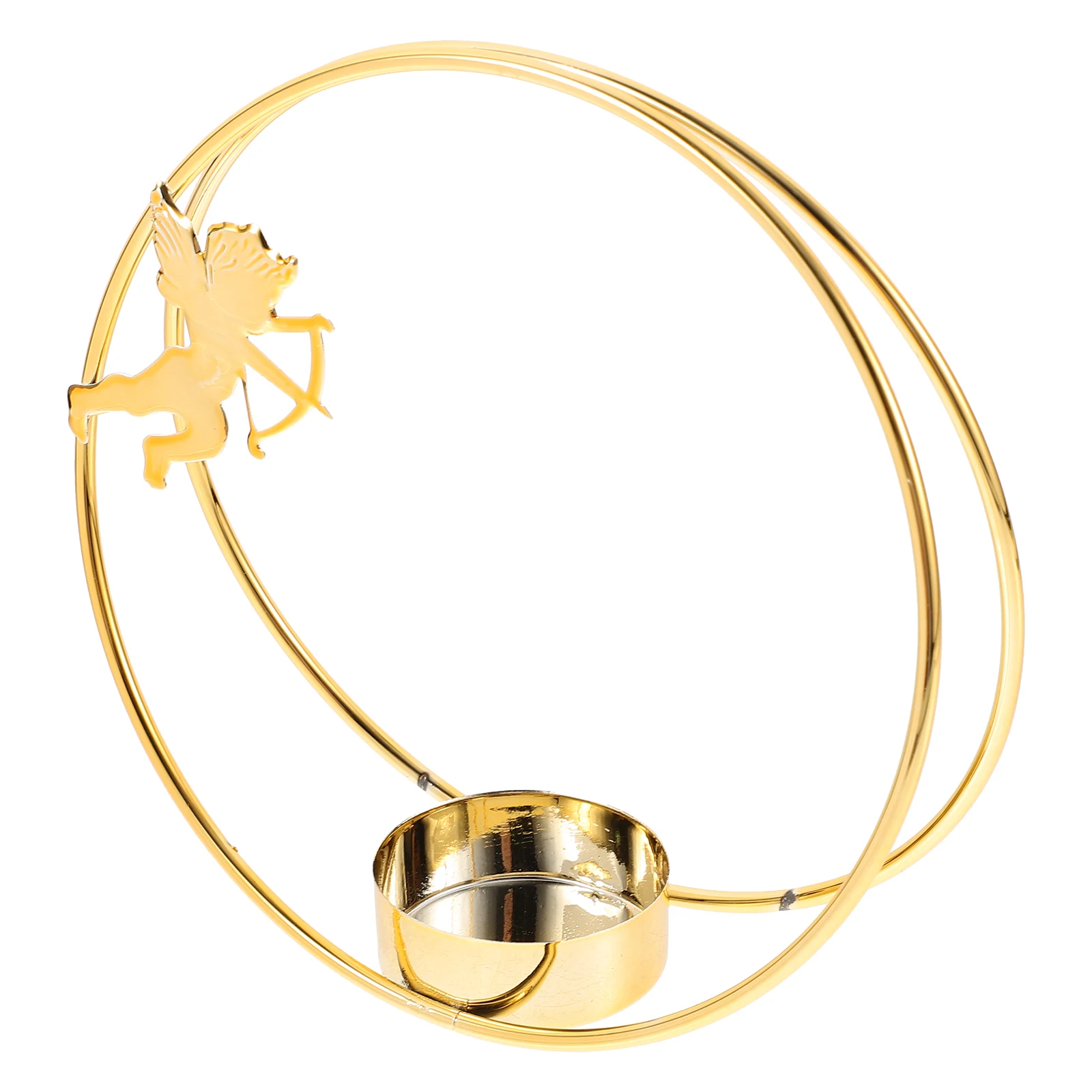 

Iron Holder Circle Design Safe Wedding Tealight Holder Desk Ornament Metal Stand Home Decoration Gift Idea