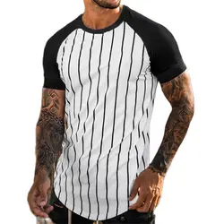 Men's Street T-shirt Vintage Tee Summer Male 3d Stripe Print Short Sleeve Tops Everyday T Shirt Oversized Clothing Shirt Man Hot