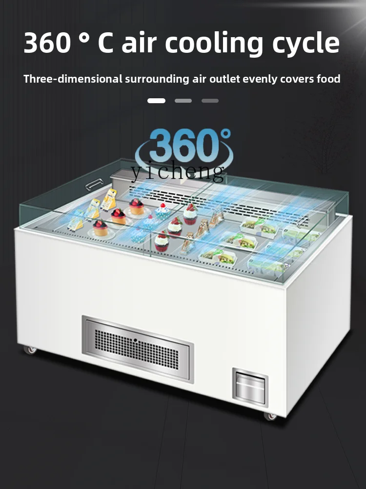 

TQH Ice Casting Open Sandwich Cabinet Commercial Sushi Refrigerated Display Cabinet Cake Dessert Fresh Keeper
