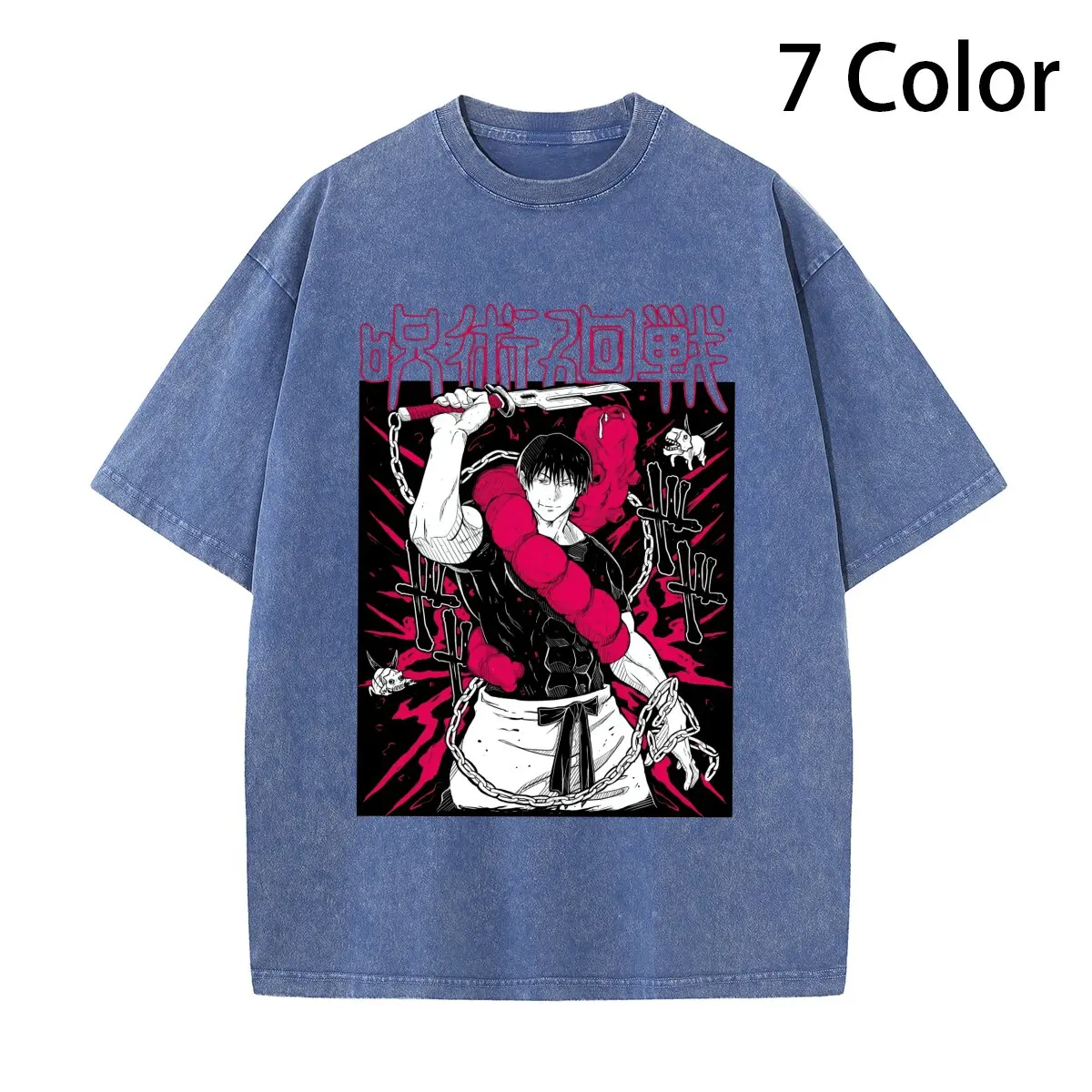 Fushiguro Toji T-shirt Jujutsu Kaisen Anime Horror Gifts Short Sleeve All Size long or short sleeves