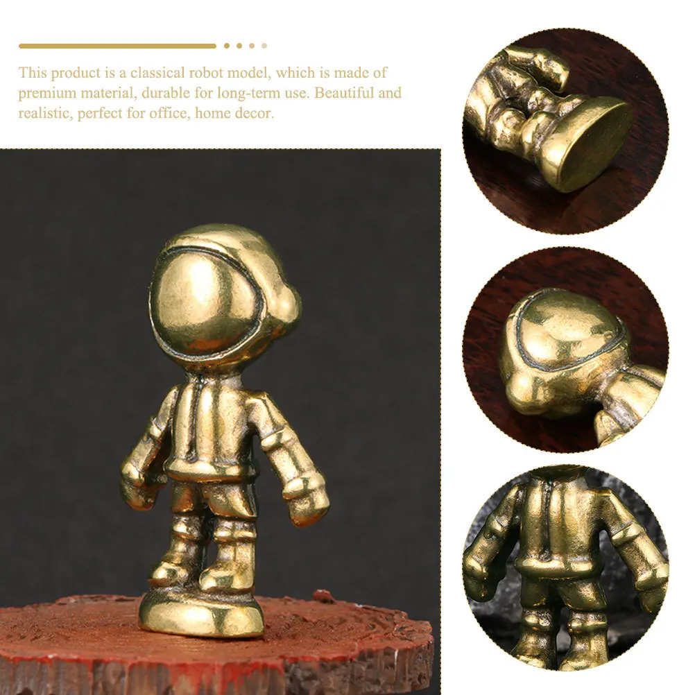 

Brass Robot Vintage Punk Style Statue Exquisite Workmanship Realistic Design Home Decor Smooth Surface Comfortable Touch