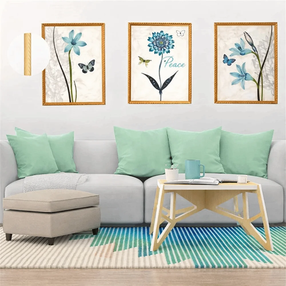 1mx12mm Wall Decorative Line Faux Embossed Waterproof Ceiling Baseboard Self-adhesive 3D Wall Stickers