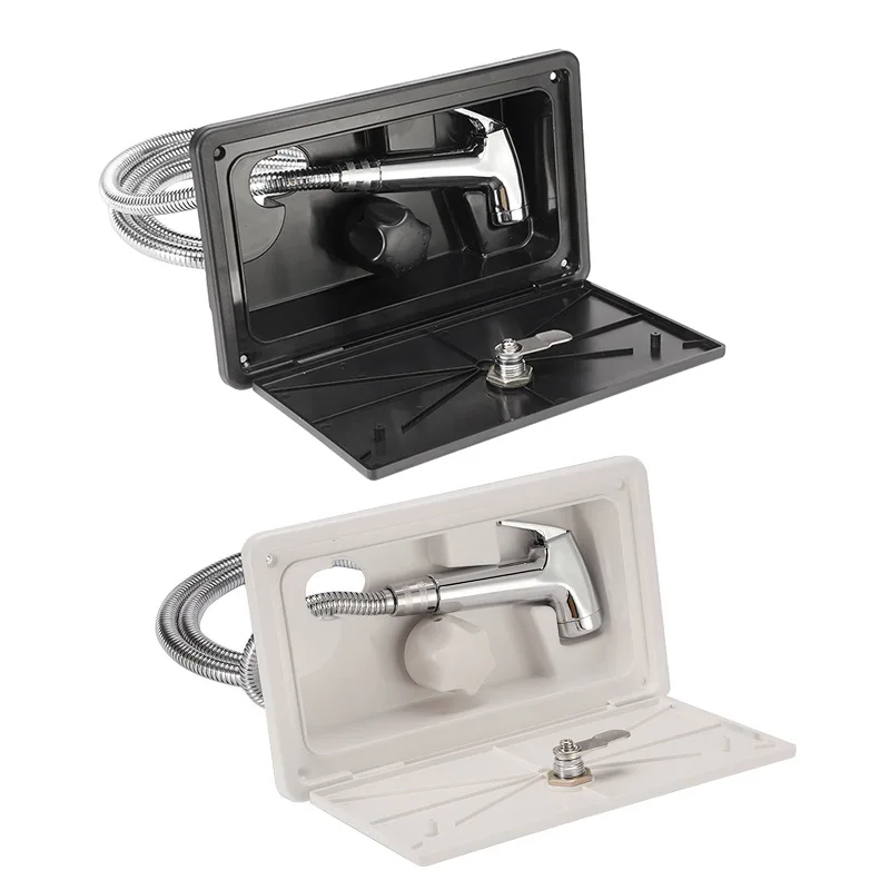 RV External Exterior Shower with Lock Hot Cold Adjustable RV External Shower Box 1Pcs RV Shower Camper Accessories