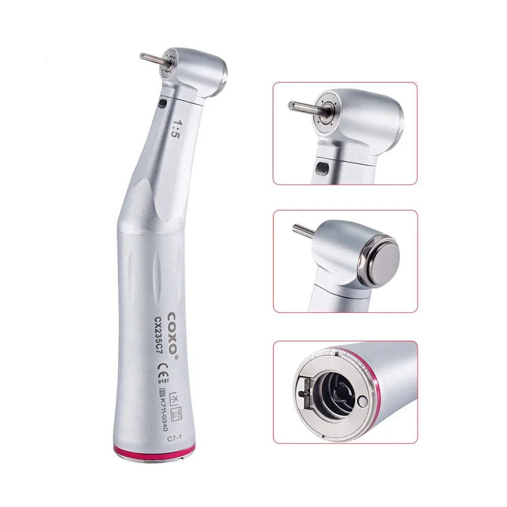 CX235C7 Dental 1:5 Optic Fiber Inner Channel 4 Water Spray Contra Angle Low Speed Handpiece