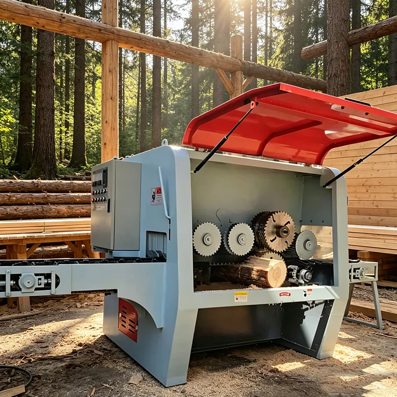Workshop Use Log Multi Rip Saw Compact Industrial Round Log Cutting Machine for Small Timber Mill