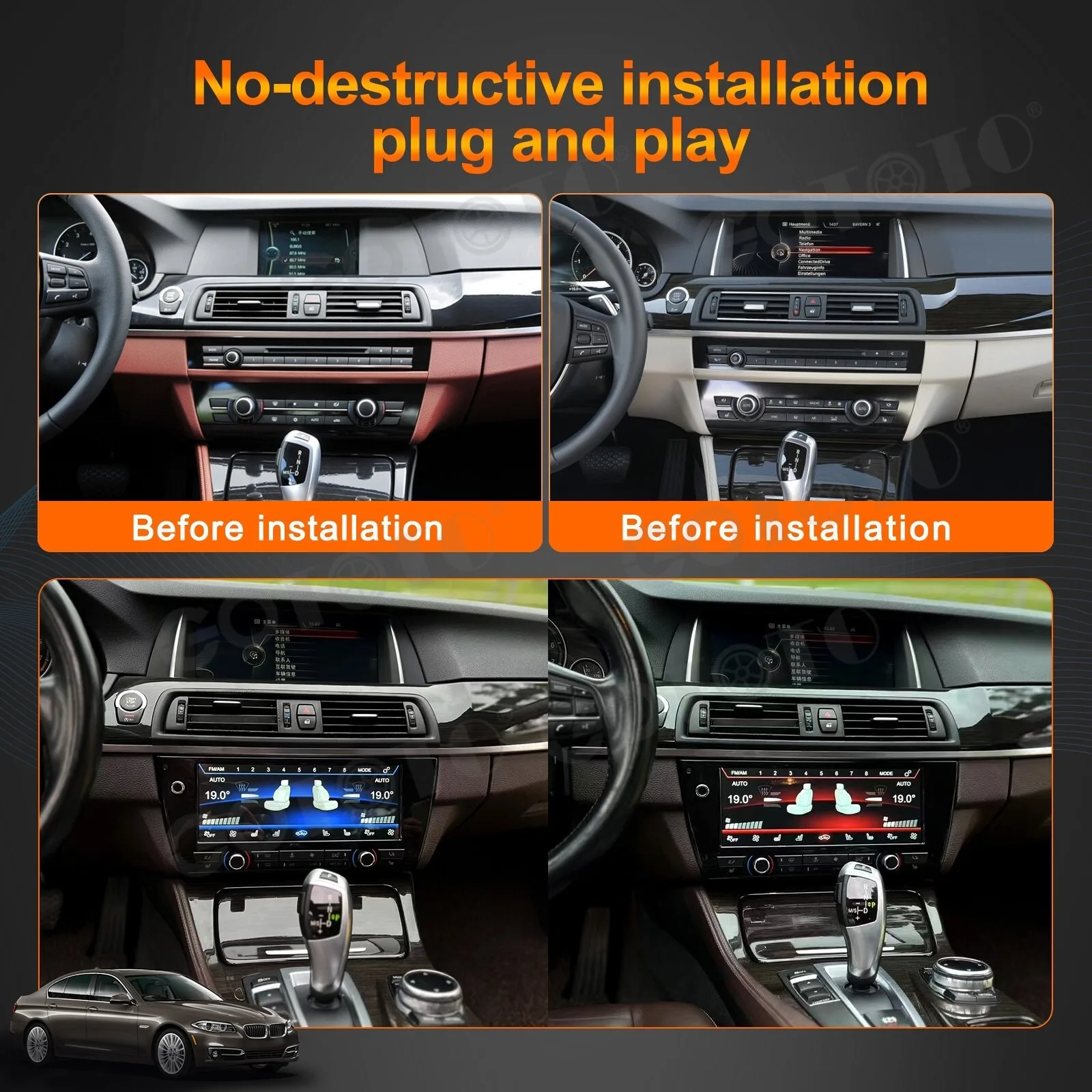Digital Air Conditioning Panel for BMW 5 Series F10 F18 2011-2017