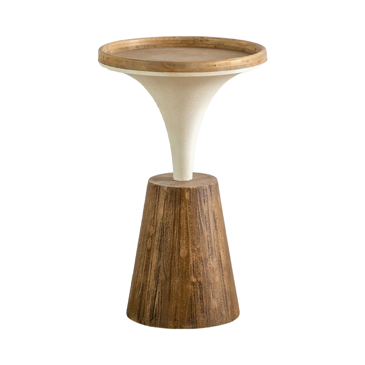 طاولة نهاية زاوية Wabi-Sabi، مكتب شاي مستدير ريفي، مقعد جانبي عتيق لصالة أريكة المقهى أو منطقة المعيشة في غرفة النوم #6