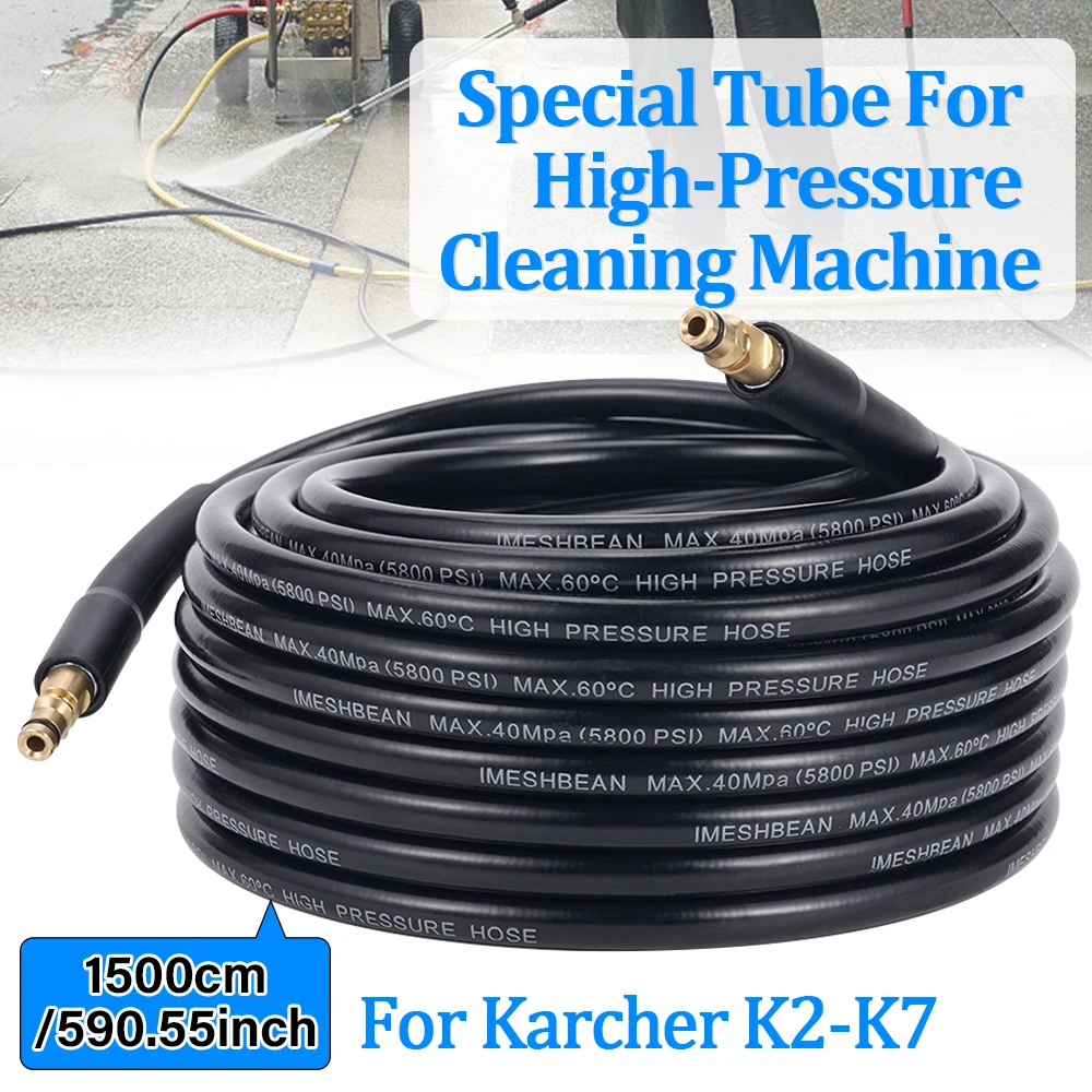 

15m 5800psi high-pressure cleaner sewage pipe municipal sewer unblocking pipe kit rinse nozzle K2-K7 cleanin Accessories