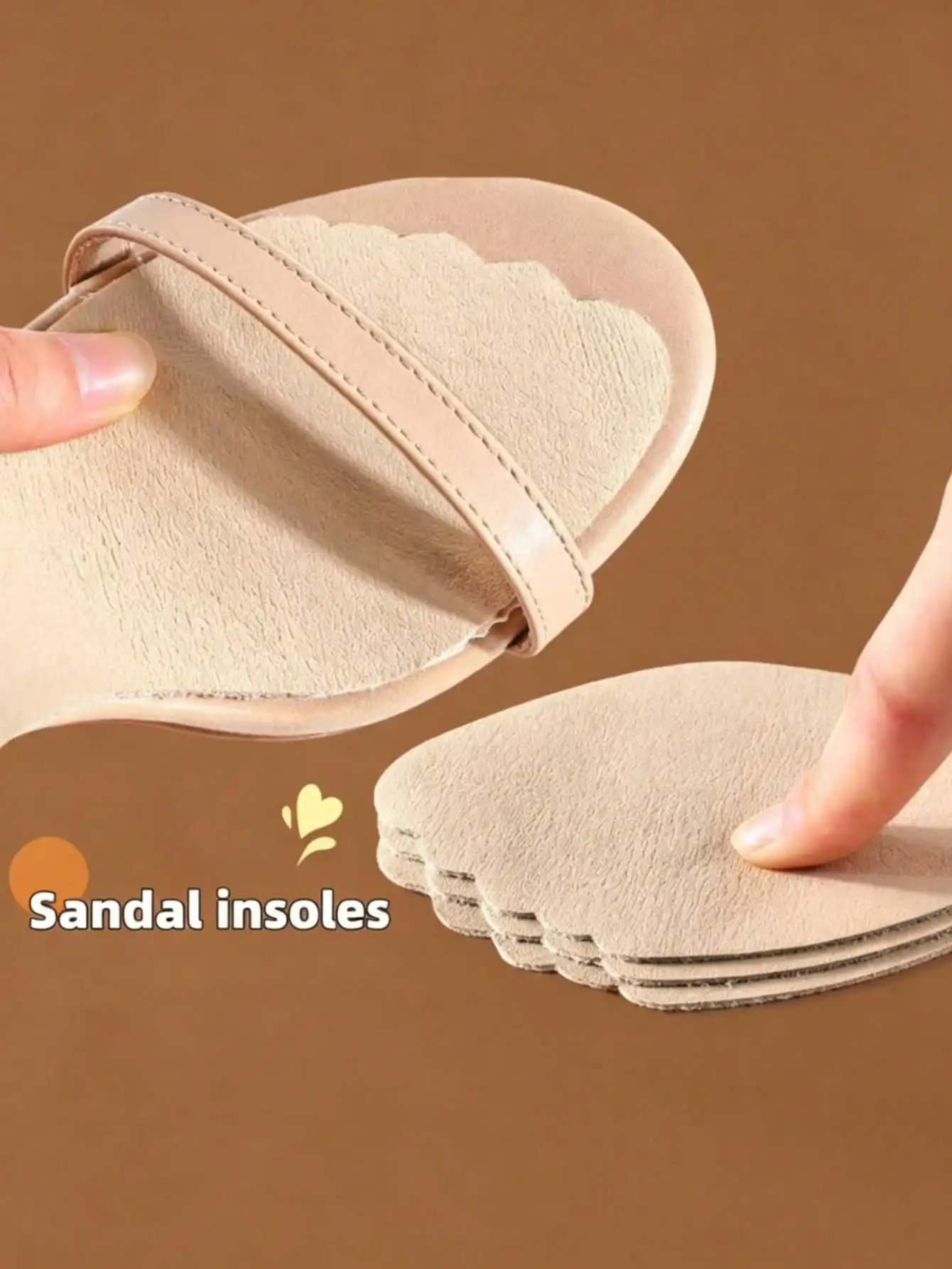 1 Pair of Summer Women's Sandal Insoles, Self-Adhesive and Sweat-Absorbent, Thin and Non-Slip, Prevent Sweating and Slipping, and Keep High Heels Odor-Free