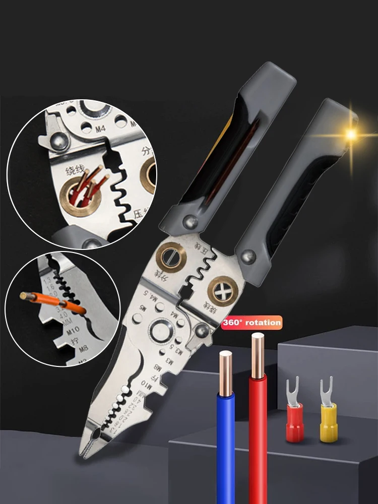 

Плоскогубцы для электрика, многофункциональные плоскогубцы для зачистки проводов, нескользящие плоскогубцы для измерения электричества