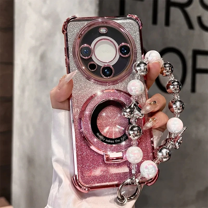 Magnetic Bracket Phone Case for Honor Magic 7 Pro Magic 6 Lite Magic 5 4 Pro X9 A B Fashion Bracelet Shockproof Protective Shell