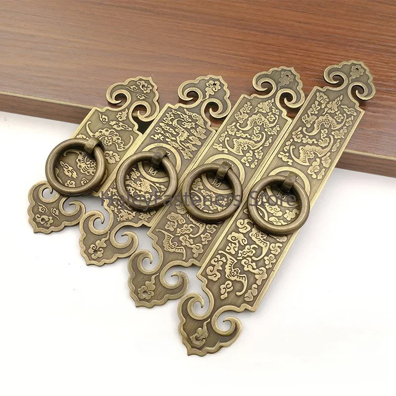 yesAntique Brass Cabinet Handles Carved Floral Drawer Pulls Vintage Dresser Knobs for Furniture Restoration and Farmhouse Decor