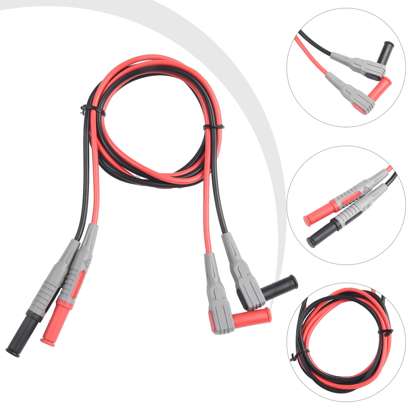 2PCS 1M multimetro cavo di prova spina a Banana di sicurezza da 90 gradi a multimetro dritto cavo di prova prolunga cavo Tester Cable muslimah