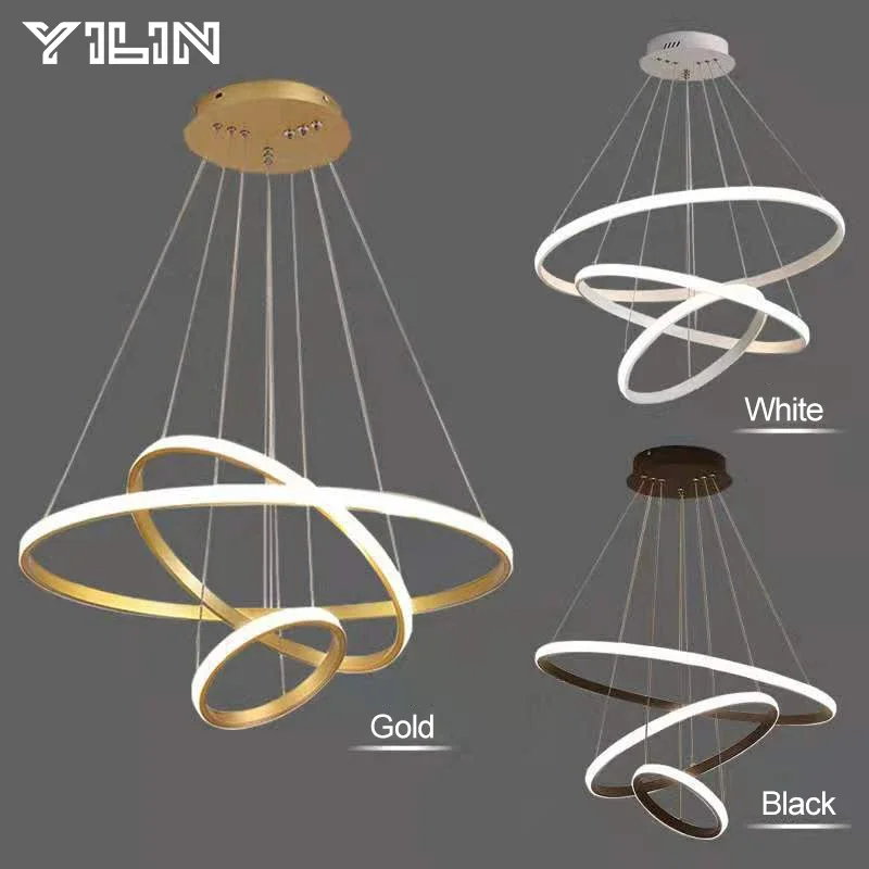 Moderne LED Kronleuchter Kreisförmige Ring Schnur Anhänger LED Decke Lampe Für Wohnzimmer Schlafzimmer Esszimmer Lichter Hause Innen Licht Dekor