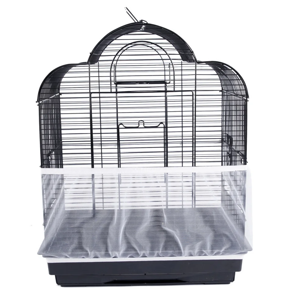 

Bird Cage Net Cover Size S White Mesh Catcher For Floor Protection Airy Design Heavy Duty Elastic Bottom Machine Washable