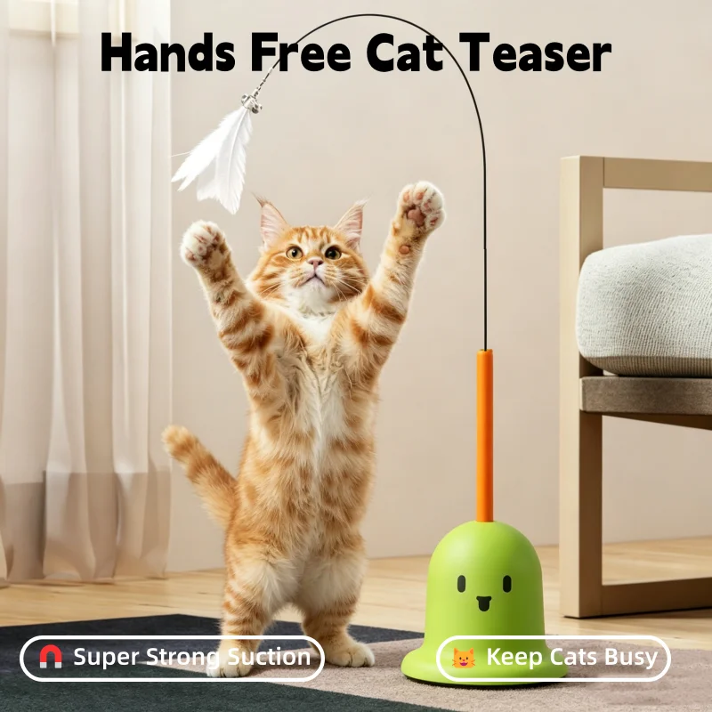 Cat Toy Badminton Teasing Stick Interactive Self Amusement Detachable Bite Resistant Balls Kitten Pet Supplies Indoor Play