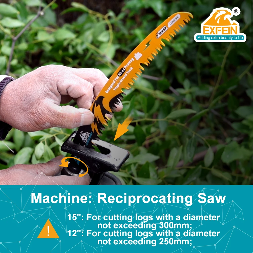 EXFEIN الأسنان الترددية المنشار بليد مجموعة تشذيب المنشار قطع سجل الخشب التشذيب لتقليم الأشجار قطع الخشب