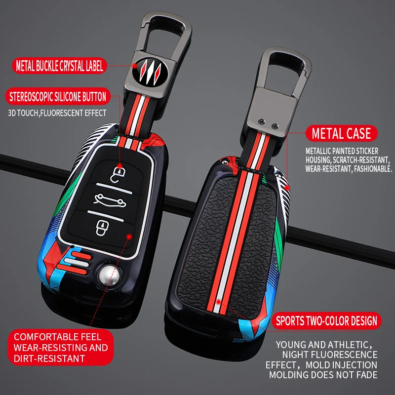 Zinc Alloy Car Key Case Cover For Great Wall Haval Hover Wingle 5 6 H3 H5 H6 H1 H3 C30 C50 M4 Shell Bag Protector Keychain