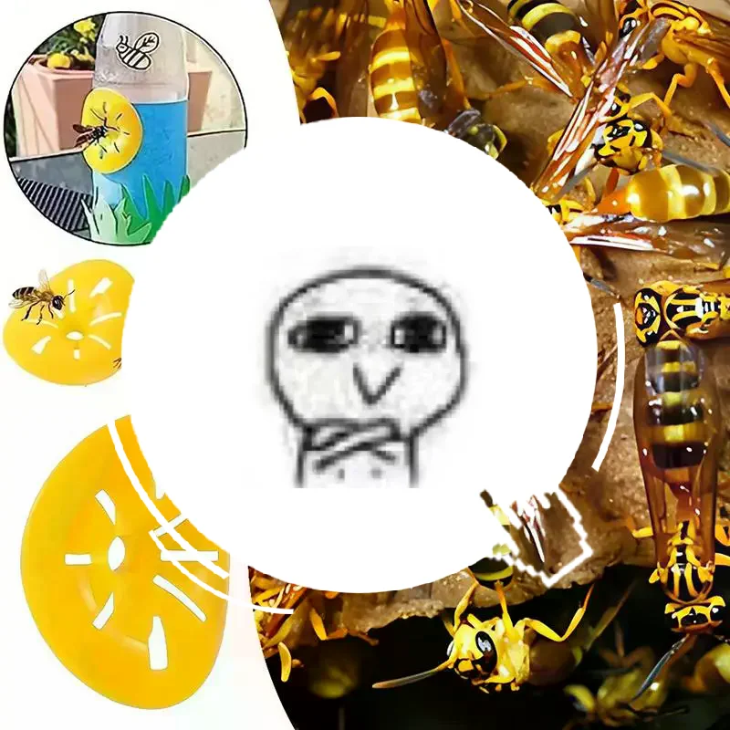 5/10/20pcs Yellow Plastic Wasp Trap Funnel One Way Entry Easy Installation Fits Most Bottles For Beekeeping Garden Pest Control