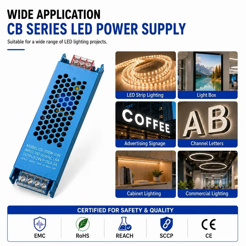 12V Power Supply Transformer 24V 60-500W AC100-265V 23mm Ultra-Slim Constant Voltage Driver for Strips Signs Channel Letters LED