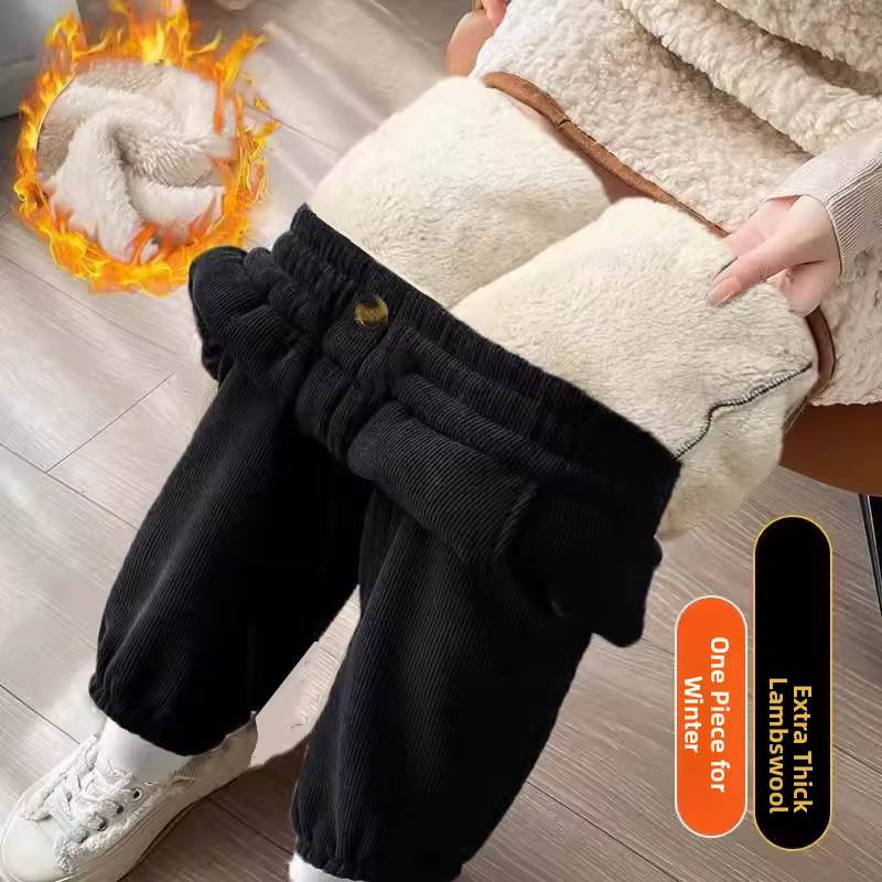 양털 와이드 레그 팬츠