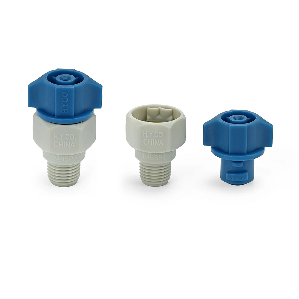 PP Spray Nozzle Corrosion Resistant Quick Release Conical Fan Nozzle for PCB Equipment Cleaning Industrial Spray Tip