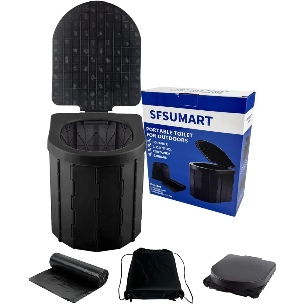 

Аварийный туалет на открытом воздухе для кемпинга, гигиены и санитарии, портативный складной горшок для путешествий в автомобиле, походов, рыбалки, длительных поездок