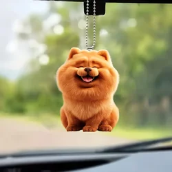 2D Charming Chow Chow Acrylic Pendant Cartoon Puppy Keychain Versatile Charm,Decor for Car Mirror,Bag,Backpack,Home,Festive,Gift