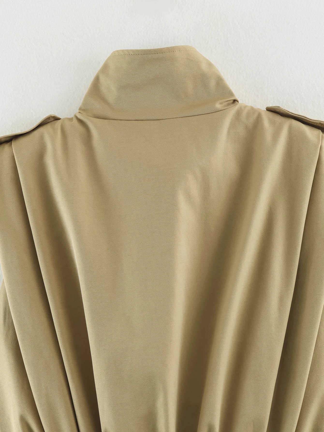 TFMLN Schicke Damenweste mit Stehkragen, doppelreihig, ärmellos, Streetwear-Trenchcoat, neue Herbstmode, plissierte Weste – Detail 20