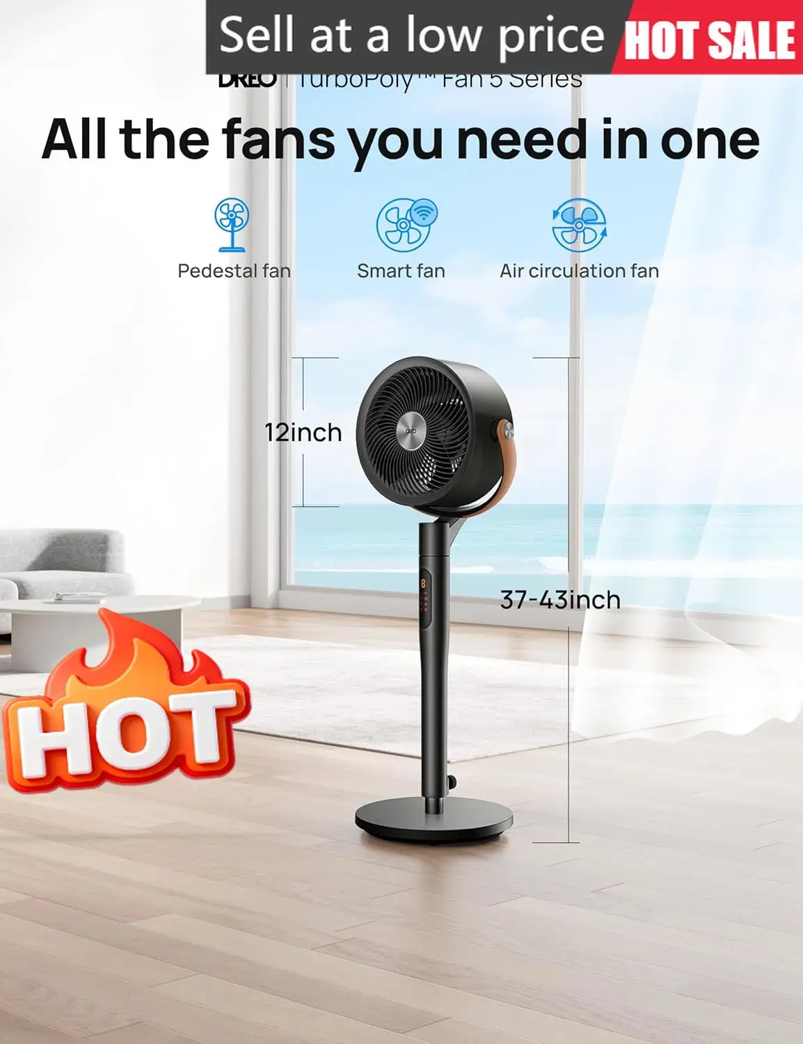 

Omnidirectional Oscillating Standing Fan With Remote Quiet Floor Fan For Bedroom Wi Fi Voice Alexa Compatible 6 Modes 8 Speeds A