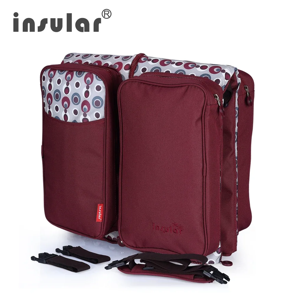 Insular Portable Outdoor Baby Crib Bed Travelling Baby Diaper Bag Infant Safety Bag Cradles Folding Crib Bed Safety Mommy Bag