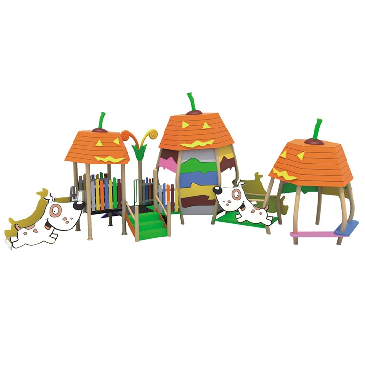 New Design Cute Wooden Slide for Outdoor Sports Park Kids PE Material Plastic Slide for Playground